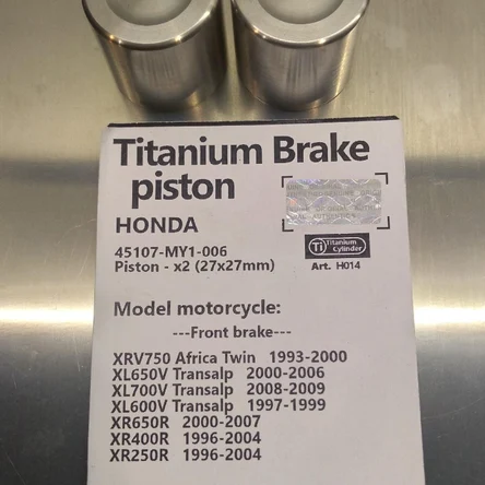 Honda 45107-MY1-006  (27x27mm) -2шт XRV750, XL650, XL700, XR650R, XR400, XR250Титановый тормозной поршень XR000