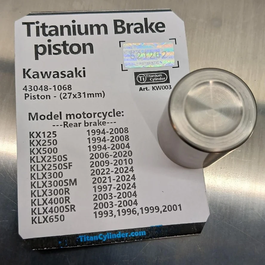 Kawasaki   43048-1068   (27x31mm), Титановый тормозной поршень, KX125, KX250, KX500, KLX300R, KLX400R, KLX650