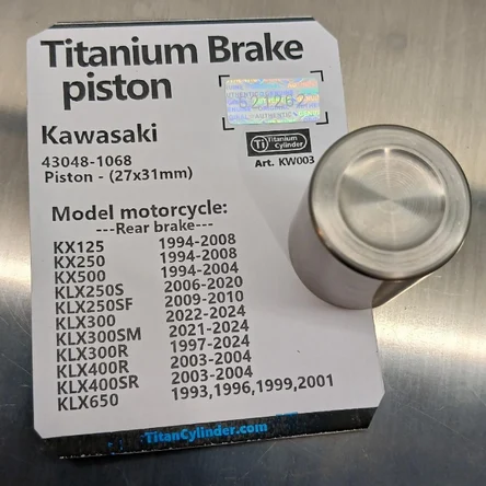Kawasaki   43048-1068   (27x31mm), Титановый тормозной поршень, KX125, KX250, KX500, KLX300R, KLX400R, KLX650