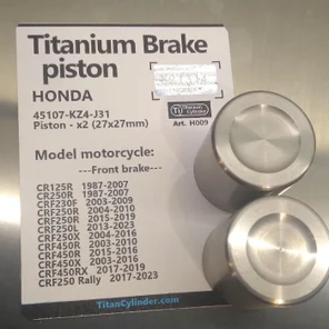 Honda  45107-KZ4-J31  (27x27mm) -2шт , CR125, CR250, CRF250, CRF450, CRF250 Rally Титановые тормозные поршни